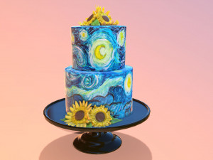 Van Gogh - Starry Night Cake 3D Model