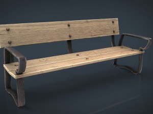 wood bench 3D Model