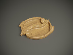 Wood model fish compartmental dish for cnc machine 3D Model
