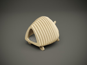Wood parametric cat house model for cnc machine 3D Model
