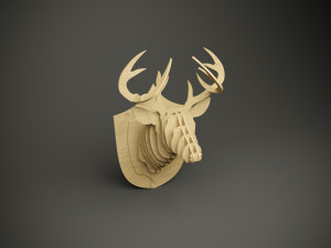 Wood parametric wall deer model for cnc machine 3D Model